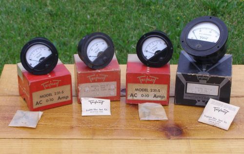 Lot of 4 triplett panel meters 231-s 231-t &amp; 331-s gauge ac amperes dc volts for sale