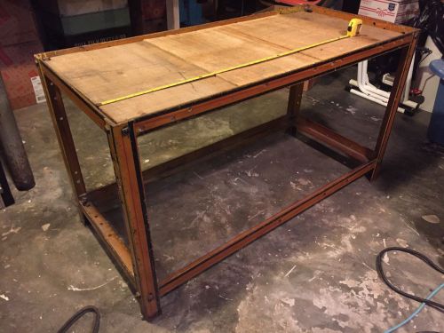 INDUSTRIAL METAL SHELVING/MECHANIC SHOP/VINTAGE/TV STAND COFFEE TABLE STEAM PUNK