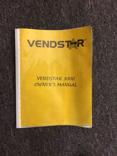 Vendstar 3000 Candy Machine - Owners / Operational Manual