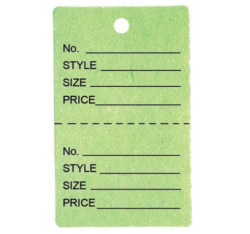 1000 Large Perforated Merchandise Coupon Price Tags Light Green