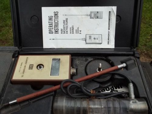 Delmhorst Hay Moisture Detectors Model DHM-1 &amp; F-4 Tester in Case + Papers