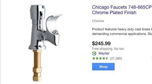 CHICAGO CHROME DRINKING FOUNTAIN - 748-665ABCP FULL FLOW - NEW IN BOX