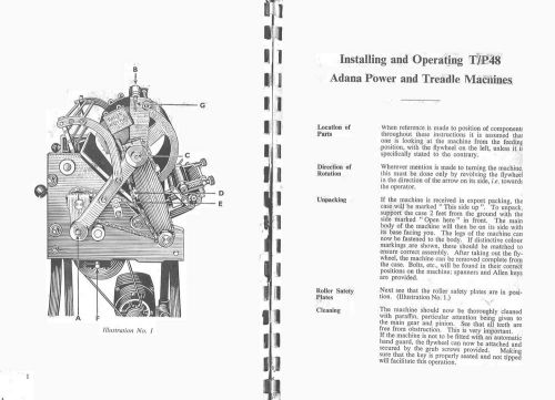 Adana TP48 PRINTING PRESS INSTRUCTION MANUAL OPERATORS MANUAL PDF