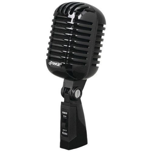 Pyle PDMICR42BK Classic Retro Vintage-Style Dynamic Vocal Microphone Black