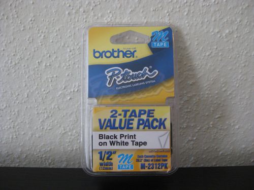 Brother P-Touch M2312PK 1/2&#034; M Series Tape Cartridges Black on White