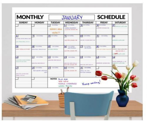 3 mil laminated jumbo wall calendar includes expo® marker and mounting tape for sale