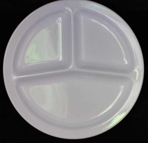 NEW 10&#034;   3 Section Divided Round Restaurant Plates 48 PC (White) US 2611
