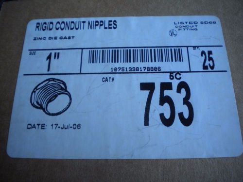 (25) Rigid 1&#034; Conduit Nipple  Topaz Electric Conduit 753