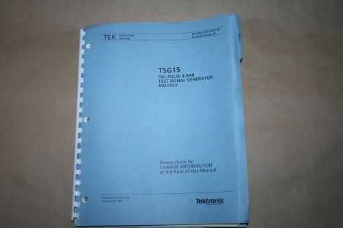 TEKTRONIX TSG15 PAL Pulse &amp; Bar Test SG Module Inst Manual/schematics