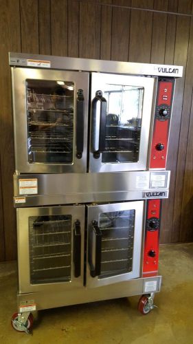 Vulcan double stack full size electric convection oven on casters