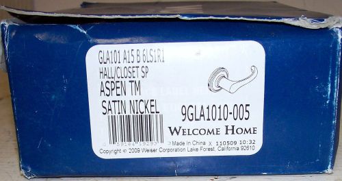 Weiser GLA101 A15 B 6LS1R1 Hall Closet Passage Leversert Satin Nickel