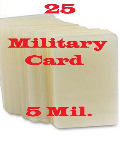 MILITARY CARD 25 PK 5 mil Laminating Laminator Pouch Sheets 2-5/8 x 3-7/8