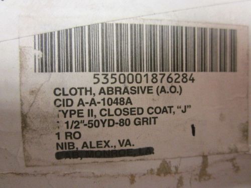 1 roll abrasive cloth 1-1/2&#034; x 50 yd 80 grit new for sale