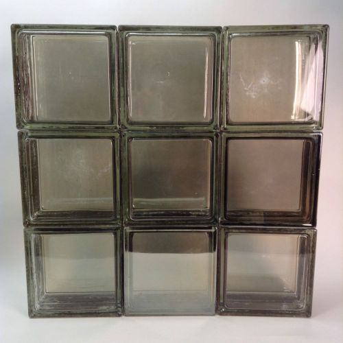 Rare Smokey Grey Vintage Glass Window Architectural Blocks Building Dividers