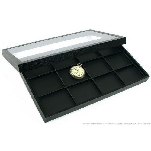 12 Slot Faux Leather Display &amp; Acrylic Lid Case