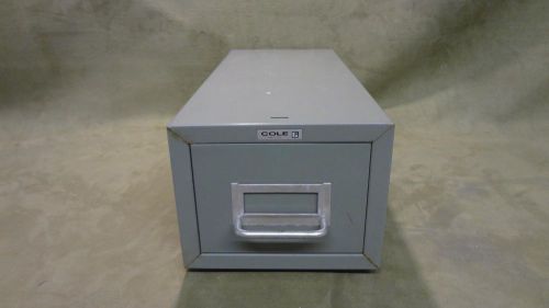 COLE Metal File Drawer Cabinet Gray Green VINTAGE 16 x 7 x 6 ~ Used