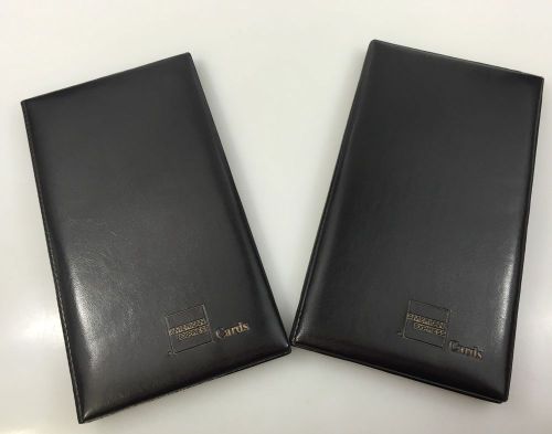 2 Black Padded Guest Check Credit Card Bill Receipt Holder American Express Book