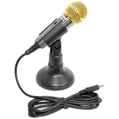 Pyle PMIKC20BK Vocal Condenser Microphone Black 8&#039; Cable w/3.55mm Jack