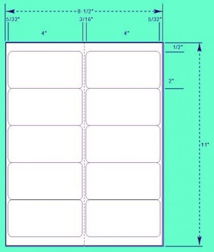 Superfine Printing Inc. 4&#034; X 2&#034; White Labels - 10 Labels Per Sheet (100 Sheets -