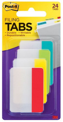 Post-it Tabs 2-Inch Solid Assorted Primary Colors 6-Tabs/Color 4 Colors 24-Ta...