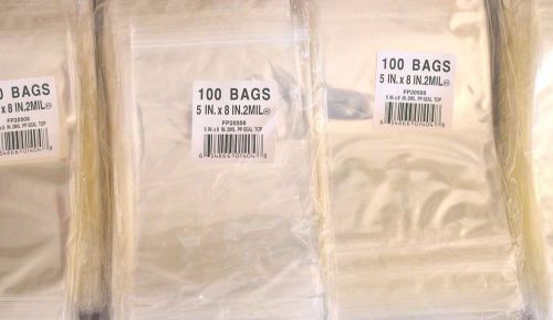 FP20508 Polypropylene Reclosable Zipper Bags with Hang Hole 5&#034; x 8&#034; x 2mil