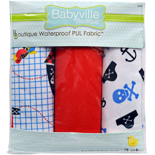 Babyville PUL Waterproof Diaper Fabric 21 Inch X 24 Inch Cuts 3/Pk 072879282023