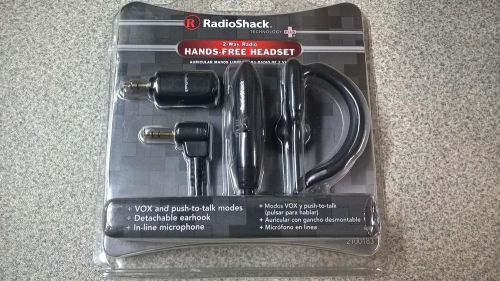 RadioShack 2-Way Radio Hands Free Headset VOX Push-to-talk Inline Mic 2100183