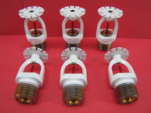 Central fire sprinkler head(s) lot of 6 white 1/2&#034; npt k=3.0 (ul) optima lf for sale