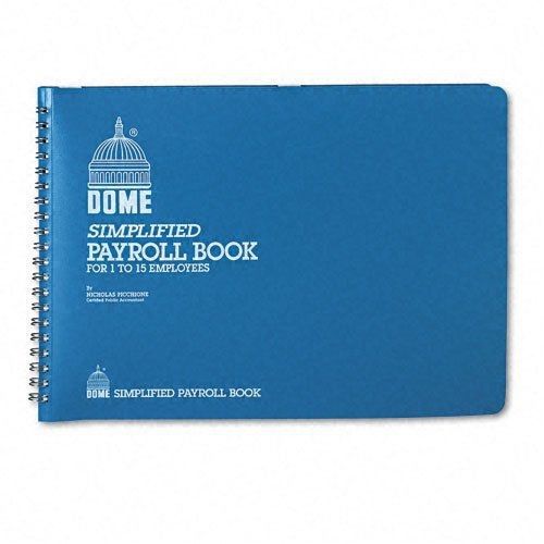 DomeSkin Dome Simplified Payroll Record, 7.5 x 10.5 Inches, Light Blue Vinyl