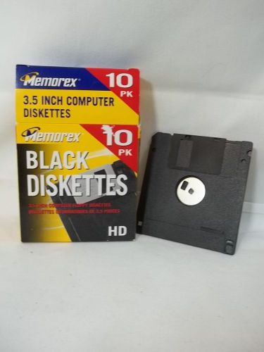 Memorex 3.5 Inch Computer Diskettes Black Lot of 8 Floppy