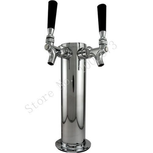 Double tap 3&#034; dia. draft beer tower - stainless steel - bar pub kegerator system for sale