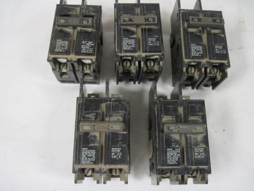 NOS 5 2-Pole Unit Circuit Breaker:1 Unit 50Amp;2 Units 70 Amp;2 Units 100Amp..mz