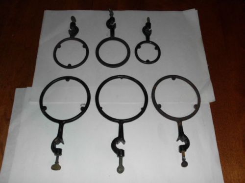 Lot of 6&#034; Laboratory Stand Beaker Holder Rings with Pole Clamp