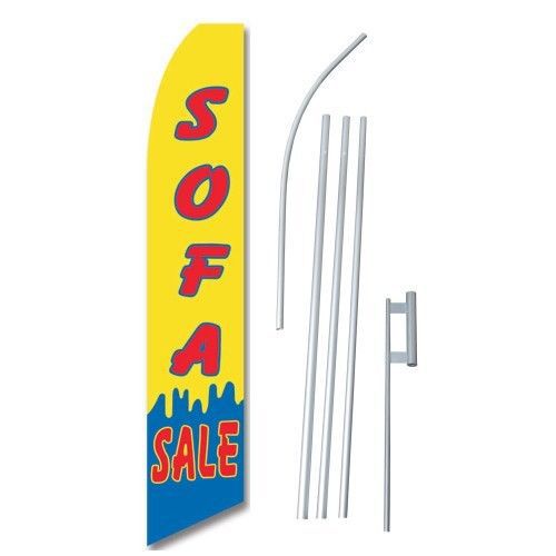 Sale Flag Swooper Feather Sign Y/Black Banner 15ft Kit made in USA