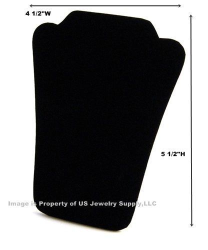 6 Small Black Velvet Necklace Pendant Easel Back Displays 4 1/2&#034;W x 5 1/2&#034;H