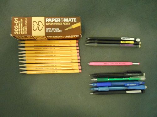 Lot of 19 assorted vintage  brands and sizes mechanical pencils/pen for sale