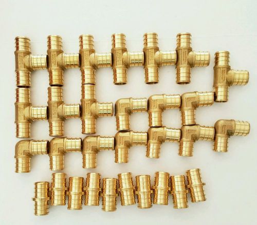 3/8&#034; lead free brass pex fittings 10 ea-elbow,coupler, tee for sale