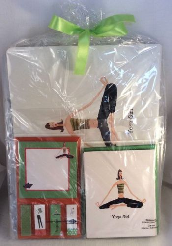 The Girls T Company Yoga Girl Stationary Desk Set File Folder Cards Sticky Notes
