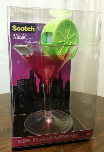 NEW Scotch Magic Tape dispenser w/ tape Martini &amp; lime