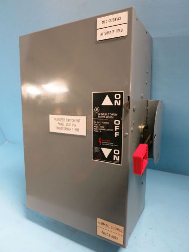 General Electric 100 Amp 600V TC35363 Double Throw Switch Manual Transfer GE A