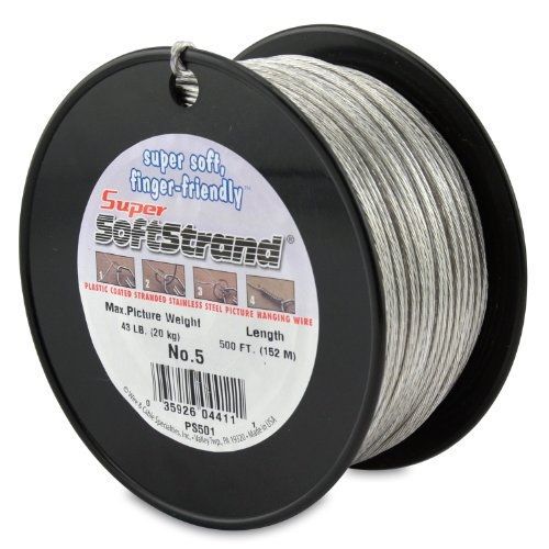 Wire &amp; Cable Specialties SuperSoftstrand 500-Feet Picture Wire Vinyl Coated
