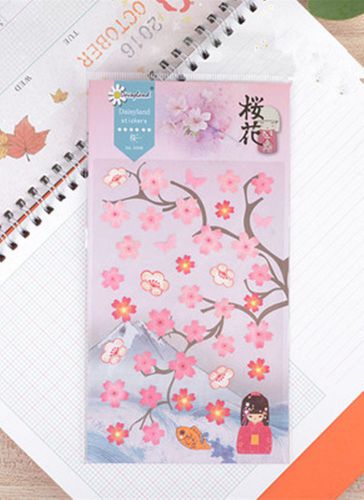 1 sheet cherry blossoms Filofax notebook diary Planners paper Decoration sticker