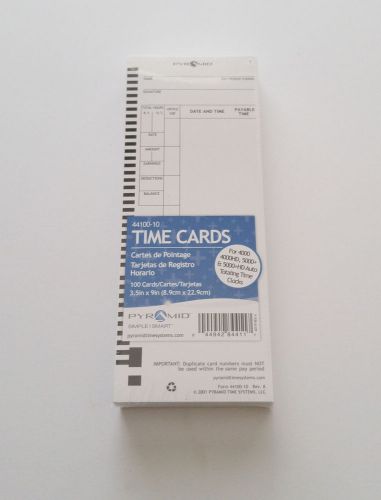 9 packages Pyramid 44100-10 Time Cards 100 3.5 x 9 inch quantity 900