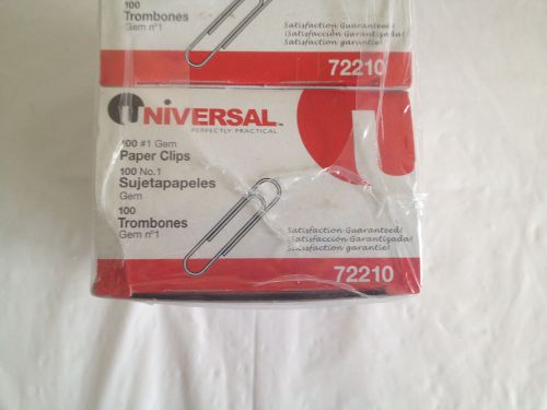 Lot 10 Boxes of Universal #1 Paper Clips (10 boxes of 100 each) #72210