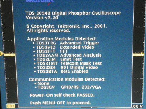 Tektronix TDS3054B, 500MHz 5GS/s,3FFT,3TRG,3VID,3TMT,3AAM,3LIM,3SDI,3BTA