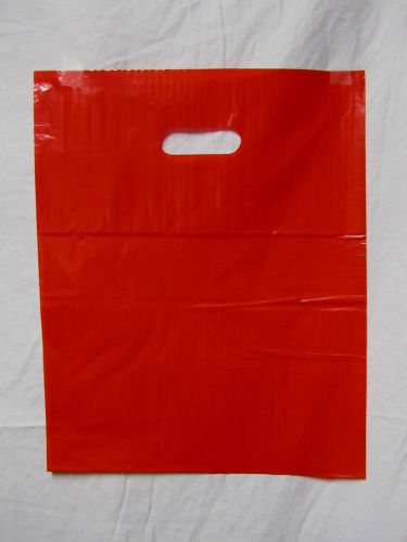 25 15&#034; x 18 x 4&#034; NEW RED GLOSSY Low-Density Plastic Boutique Merchandise Bags