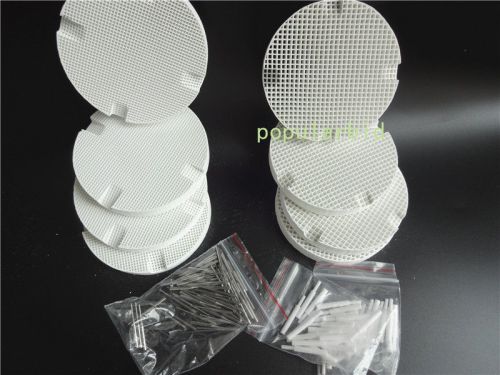 8pcs Dental Porcelain Honeycomb Firing Trays with 40 Zirconia and 40 Metal Pins