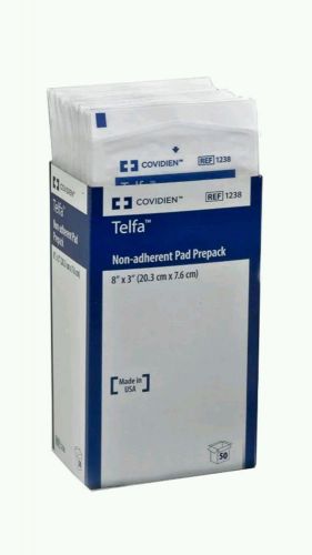 Covidien telfa non-adherent pad prepack 8&#034; x 3&#034; 50 count mfr# 1238 for sale