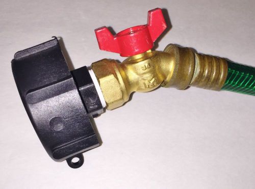 275 330 ibc tote tank drain adapter 2&#034; coarse thread x brass hose faucet valve for sale
