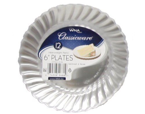Classicware RSCW61512 Polystyrene #6 Dinnerware Shrink Wrapped Plate, 6&#034; Clear